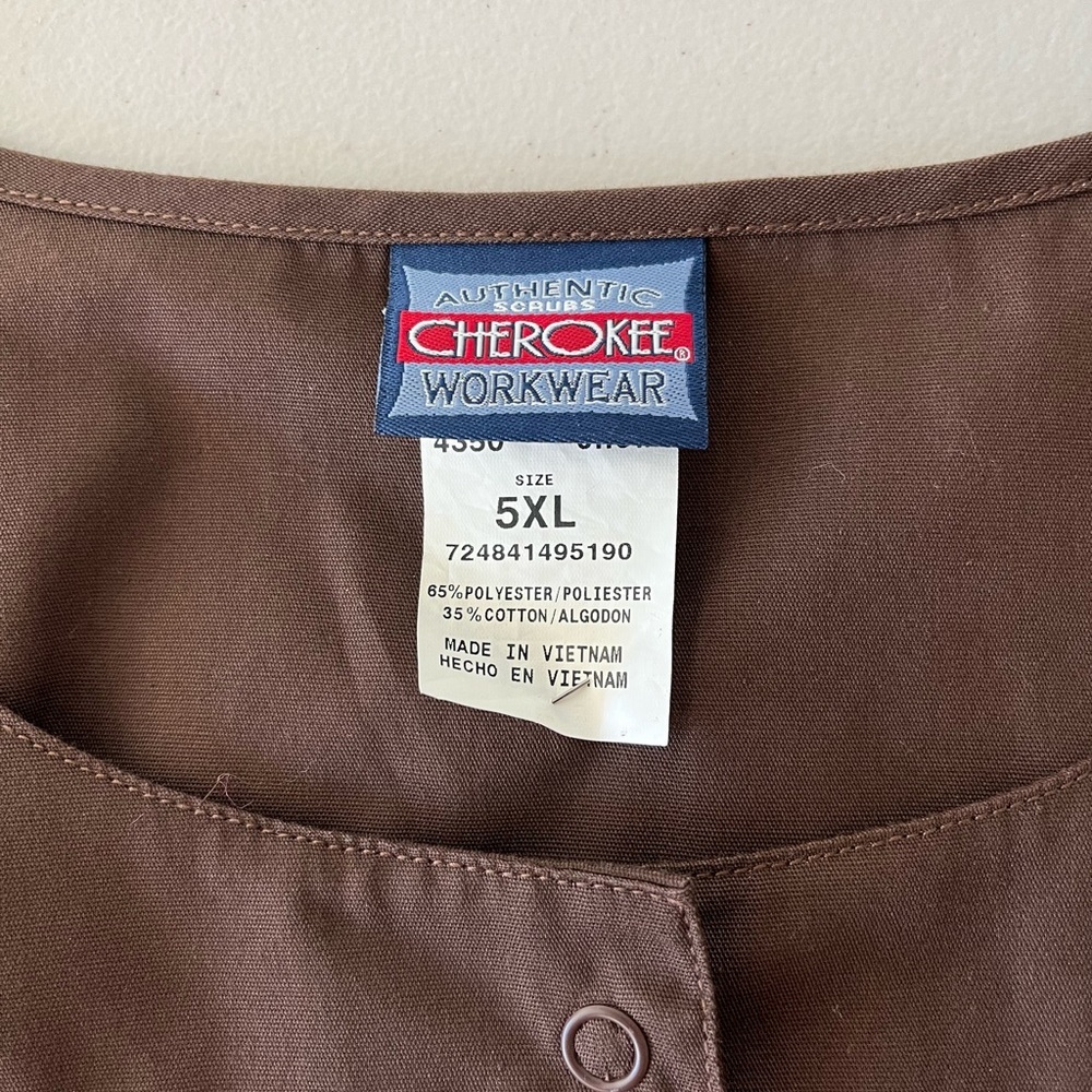 Cherokee Workwear Brown Workwear Scrub Top 5XL